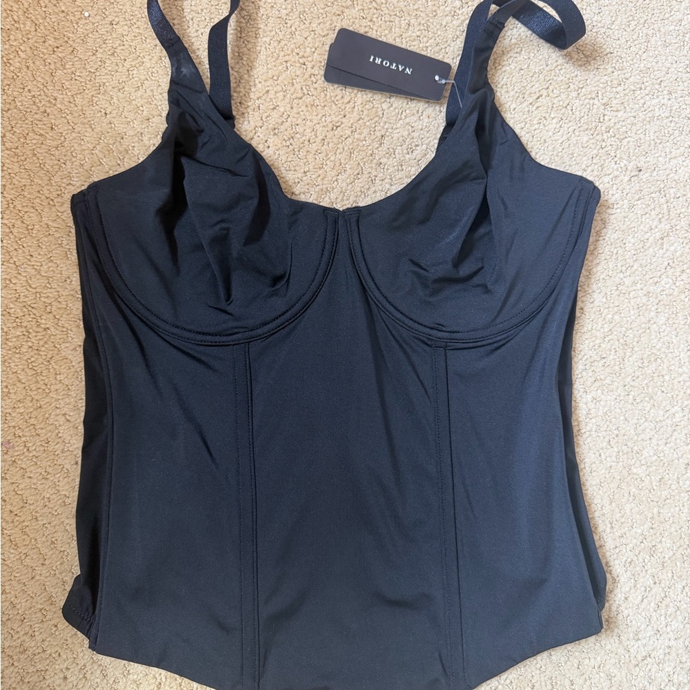 Natori Black Underwire Scoop Neck Tank Top